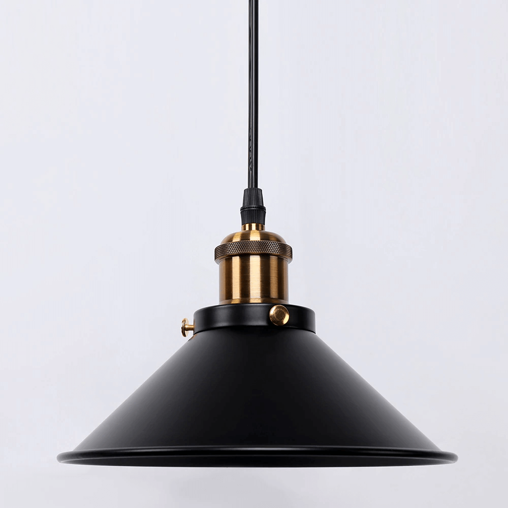 Vintage Brass Cone Pendant Light – Classic Industrial-Inspired Hanging Lamp