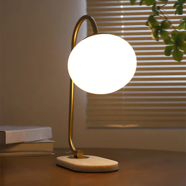 Marshmallow Metal & Glass Table Lamp – Soft Diffused Light for a Cosy Ambience
