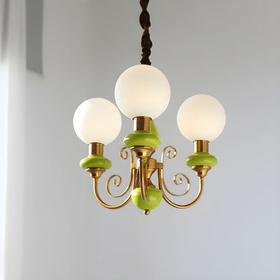 Onyx Chandelier – Elegant Green Glass Lighting for a Sophisticated Ambience