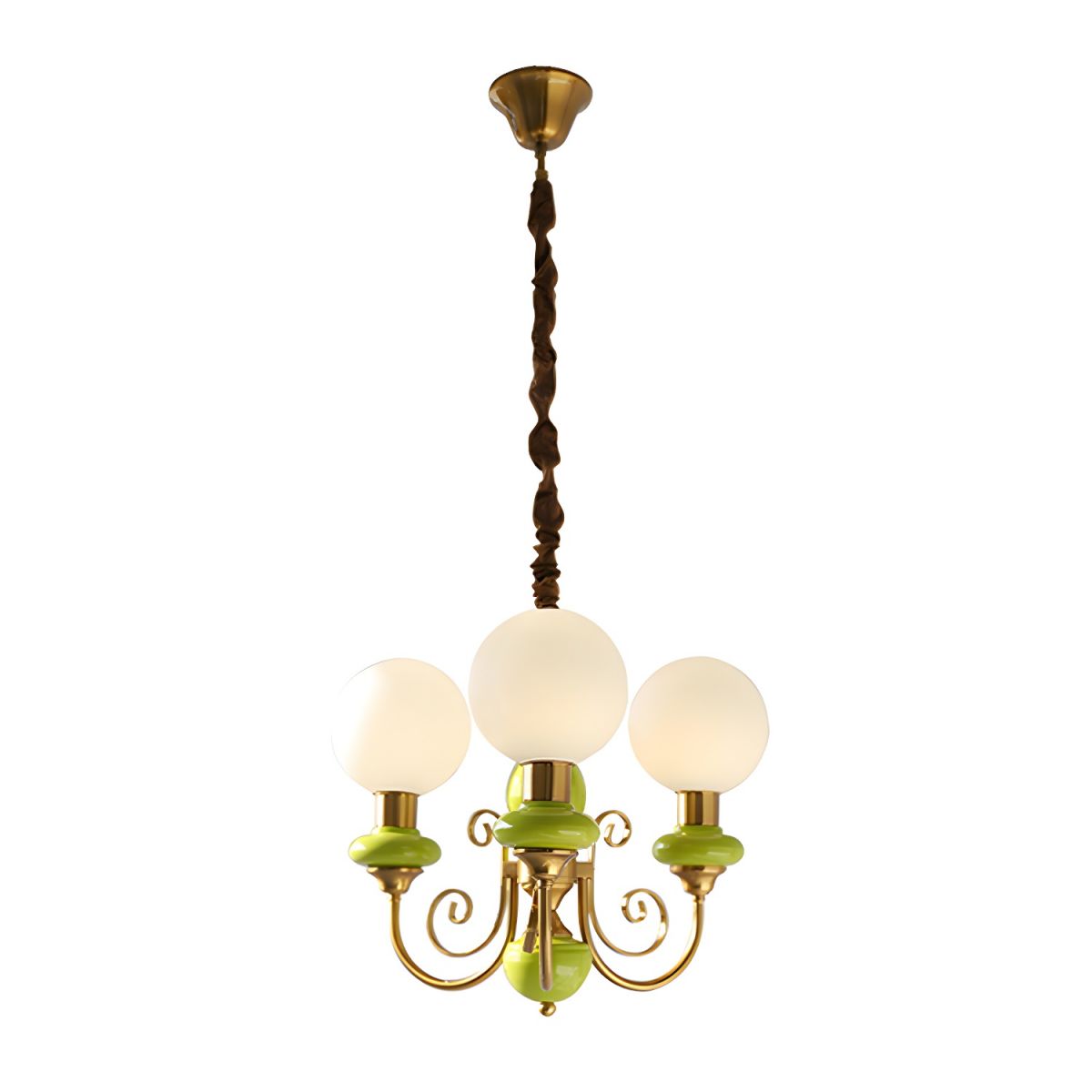 Onyx Chandelier – Elegant Green Glass Lighting for a Sophisticated Ambience