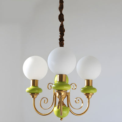 Onyx Chandelier – Elegant Green Glass Lighting for a Sophisticated Ambience