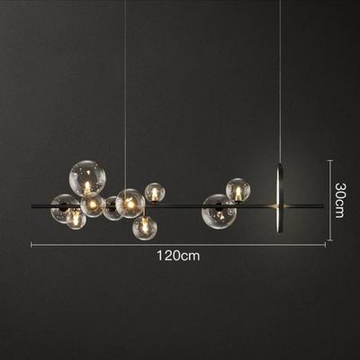 Bubble Glass Chandelier – Unique Transparent Floating Light Fixture (G4, Adjustable 150cm)
