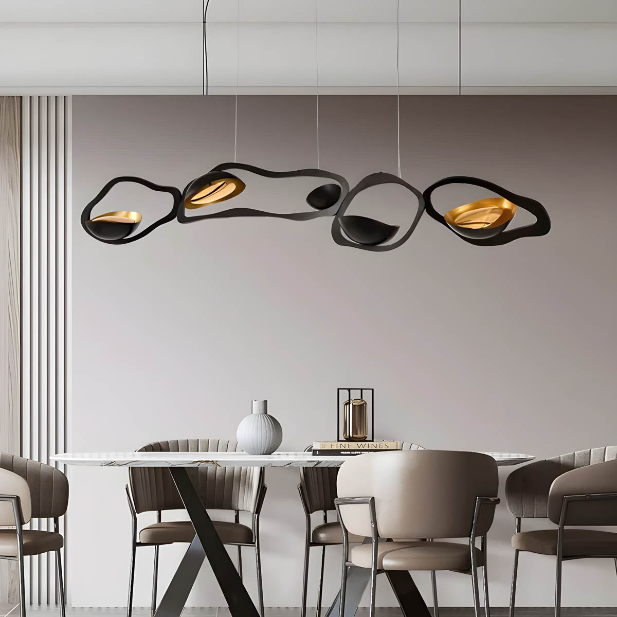 Modern Artistic Pendant Light – Sculptural LED Ceiling Fixture with Dimmable Option