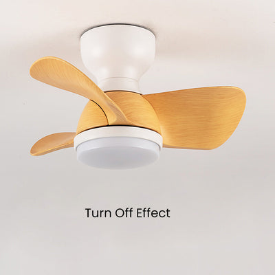 Modern Wooden Ceiling Fan with LED Light & Remote Control (54cm, 3-Colour Light, 220V-240V)