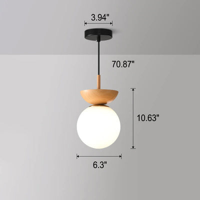 Log Japanese Pendant Lamp – Minimalist LED Ceiling Light with Adjustable Colour Modes