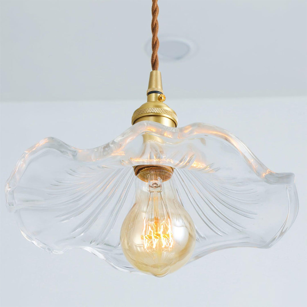 Floral Glass Pendant Light – Elegant LED Hanging Lamp for Sophisticated Interiors