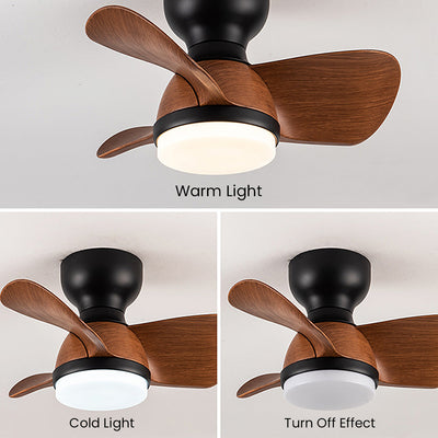 Modern Wooden Ceiling Fan with LED Light & Remote Control (54cm, 3-Colour Light, 220V-240V)