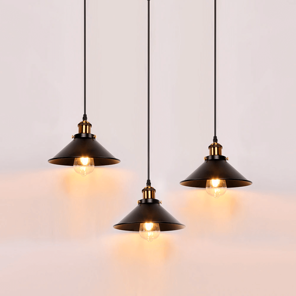 Vintage Brass Cone Pendant Light – Classic Industrial-Inspired Hanging Lamp