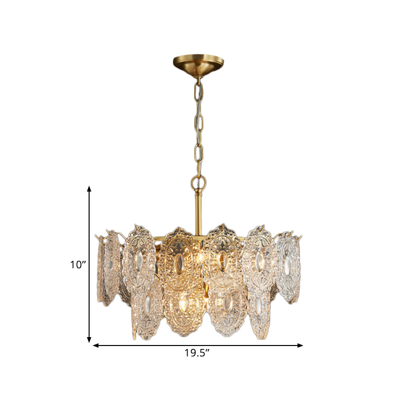 CrystalLuxe Chandelier – Elegant Embossed Crystal Ceiling Light (5/7 Heads)