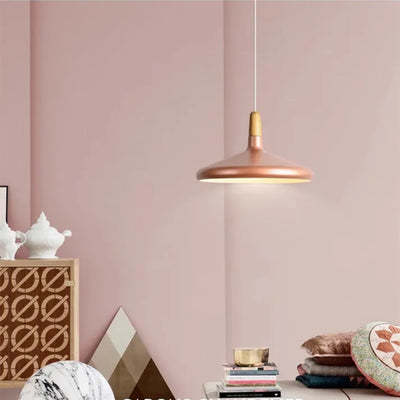 French Macaron Cone Pendant Light – Playful & Elegant Metal Hanging Lamp (E26/E27)