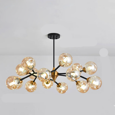 Nordic Glass Ball LED Chandelier – Modern Flush Mount Ceiling Light