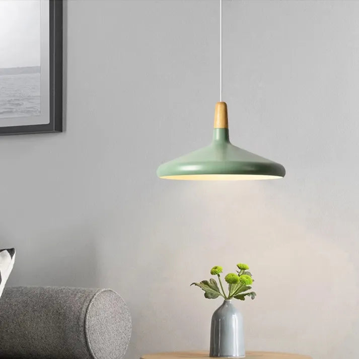 French Macaron Cone Pendant Light – Playful & Elegant Metal Hanging Lamp (E26/E27)