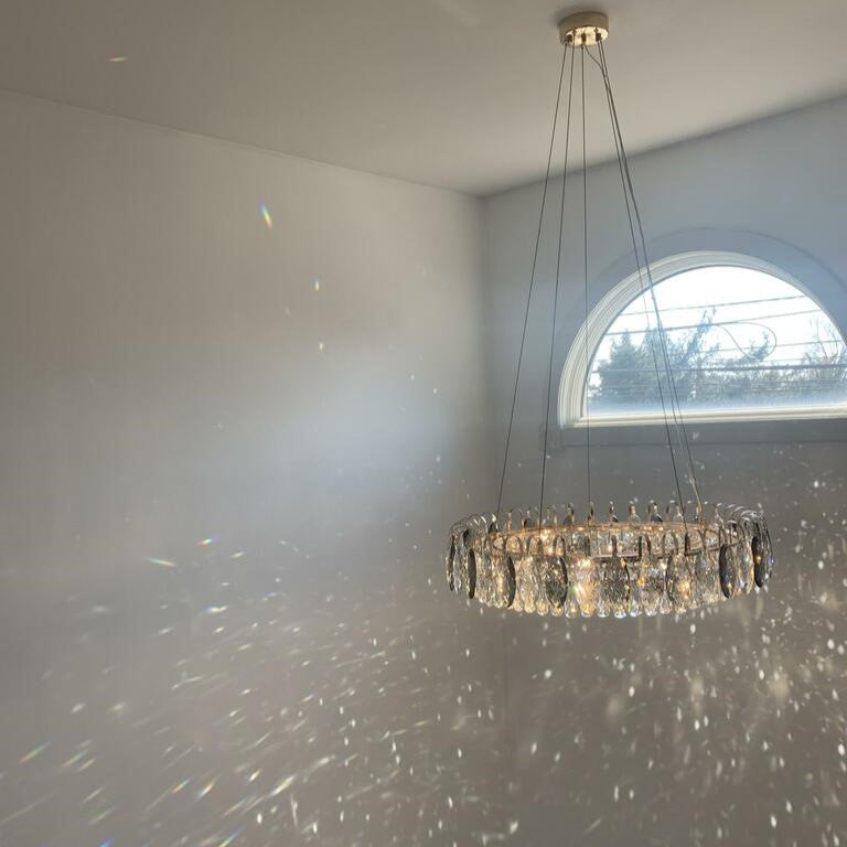 Luxury K9 Crystal Chandelier – Elegant Rose Gold Design & Dimmable LED