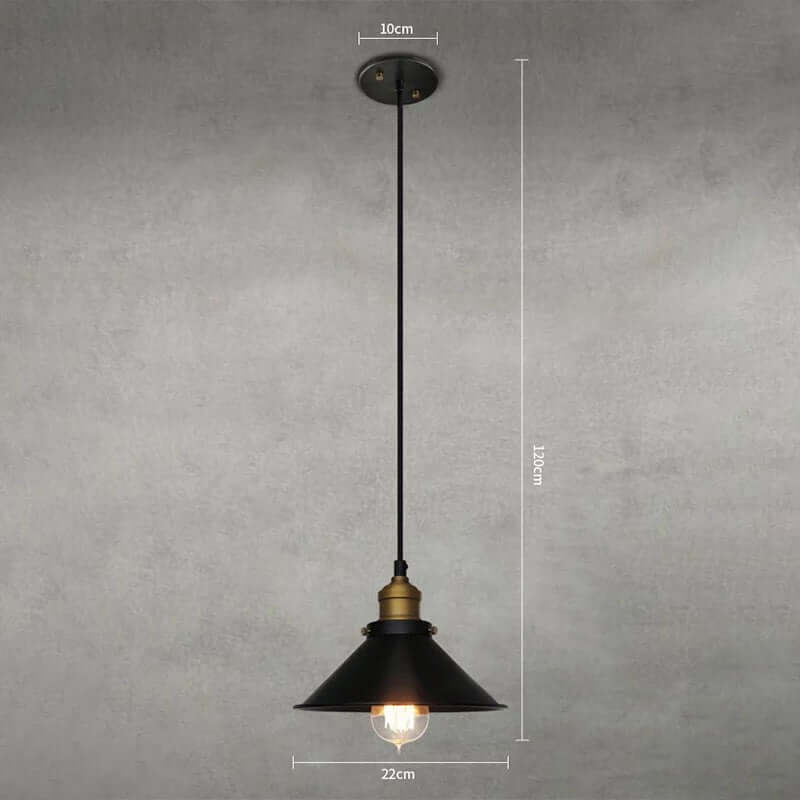 Vintage Brass Cone Pendant Light – Classic Industrial-Inspired Hanging Lamp