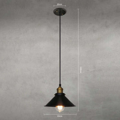 Vintage Brass Cone Pendant Light – Classic Industrial-Inspired Hanging Lamp