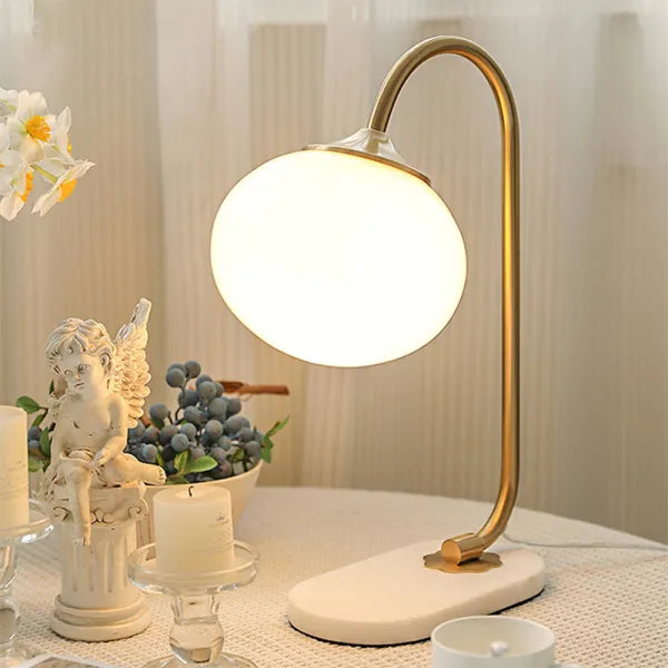 Marshmallow Metal & Glass Table Lamp – Soft Diffused Light for a Cosy Ambience