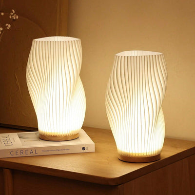 Serene Wavecrest Lamp – Modern Elegance with Adjustable Dimming & USB Power