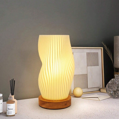 Serene Wavecrest Lamp – Modern Elegance with Adjustable Dimming & USB Power