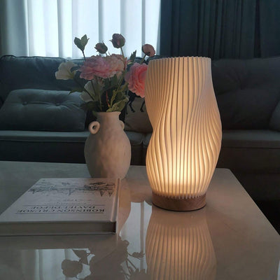 Serene Wavecrest Lamp – Modern Elegance with Adjustable Dimming & USB Power