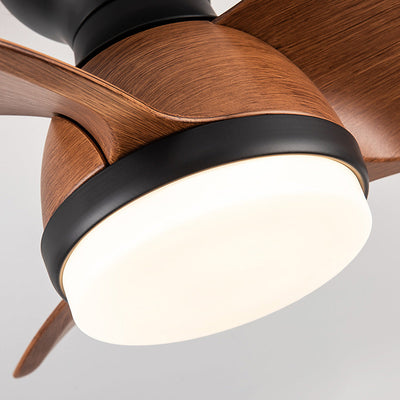 Modern Wooden Ceiling Fan with LED Light & Remote Control (54cm, 3-Colour Light, 220V-240V)