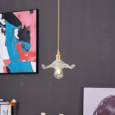 Floral Glass Pendant Light – Elegant LED Hanging Lamp for Sophisticated Interiors