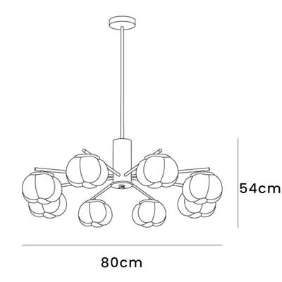Modern Wooden Cotton Ball Chandelier – Elegant LED Ceiling Light for Living Rooms