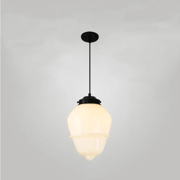 Vintage Geometric Milk Glass Pendant Light – Timeless Elegance with a Modern Touch