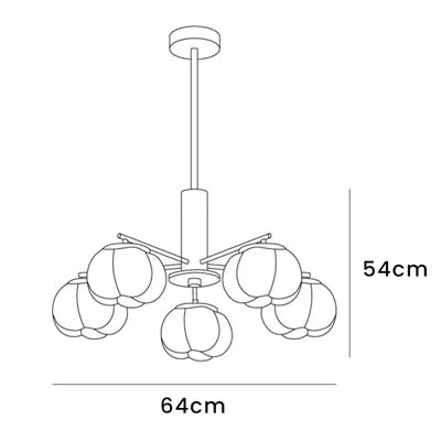 Modern Wooden Cotton Ball Chandelier – Elegant LED Ceiling Light for Living Rooms