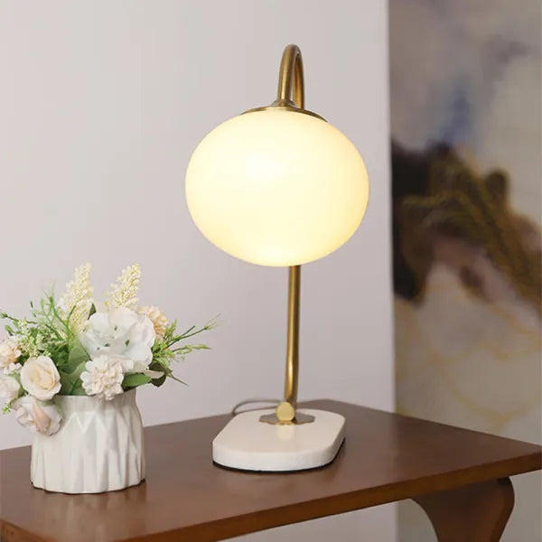 Marshmallow Metal & Glass Table Lamp – Soft Diffused Light for a Cosy Ambience