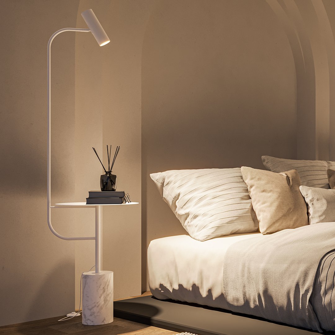 LumiMarble Floor Lamp – Elegant Marble Base with Warm LED Lighting