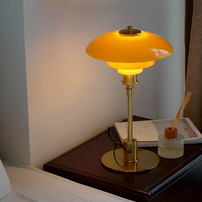 Fjordlight Scandinavian Table Lamp – Elegant Glass & Iron LED Light (E27)
