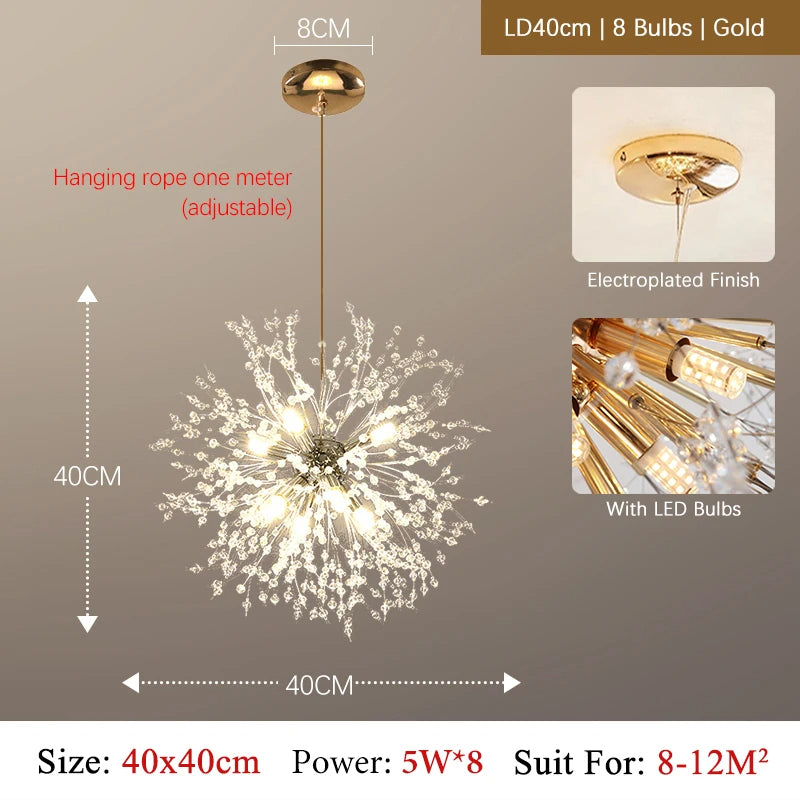 Luxury Crystal LED Chandelier – Elegant Modern Pendant Light