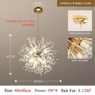Luxury Crystal LED Chandelier – Elegant Modern Pendant Light