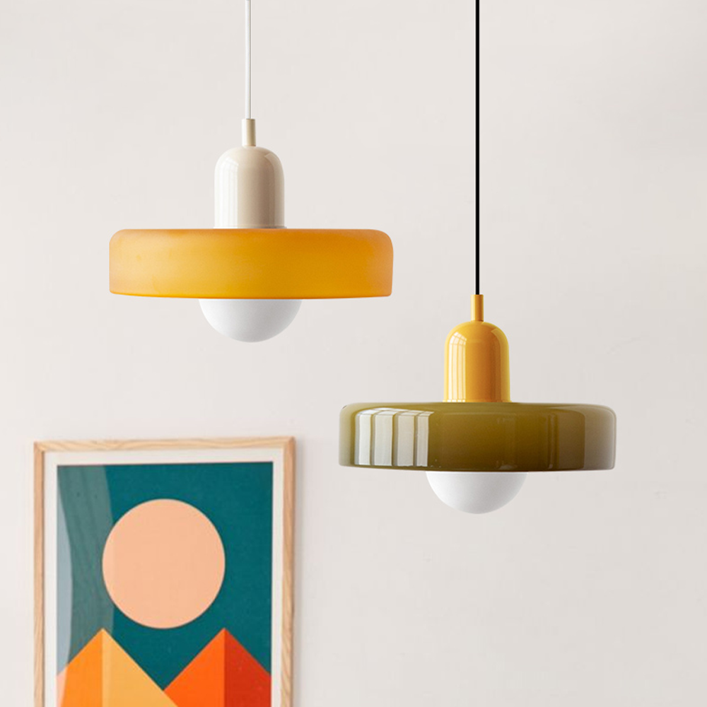Bauhaus Pendant Light – A Timeless Fusion of Stained Glass & Modern Functionality