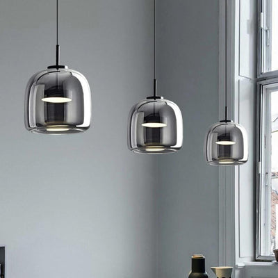 Nordic Black Glass Pendant Light – Sleek & Luxurious LED Chandelier