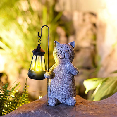 Goldglowing Cat – Solar-Powered LED Garden Statue with Automatic Light Sensor