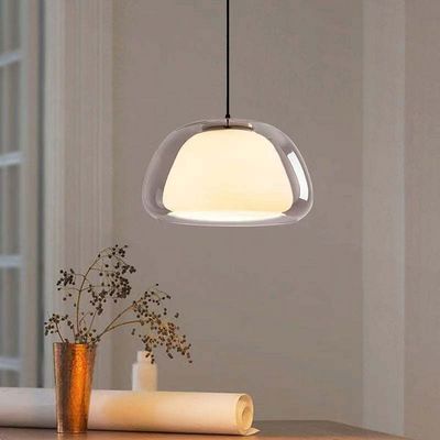 Modern Jelly Pendant Light – Elegant White Glass Shade with Adjustable Drop