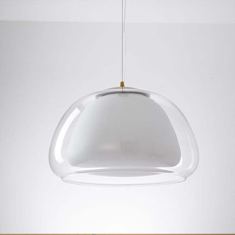 Modern Jelly Pendant Light – Elegant White Glass Shade with Adjustable Drop