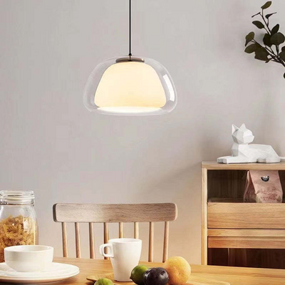 Modern Jelly Pendant Light – Elegant White Glass Shade with Adjustable Drop