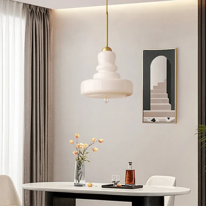 Bauhaus Pumpkin Glass Pendant Light – A Playful Twist on Timeless Elegance