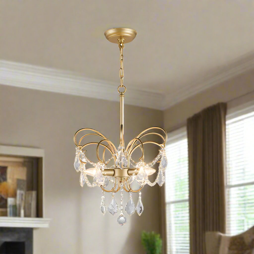 Butterfly Chandelier – Elegant Brass Statement Piece for a Luxurious Living Space