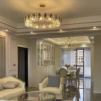 Luxury K9 Crystal Chandelier – Elegant Rose Gold Design & Dimmable LED