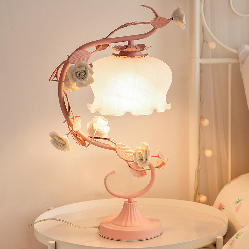 RosaGlo™ Stylish Covered Rose Lamp – Timeless Elegance with a Romantic Glow