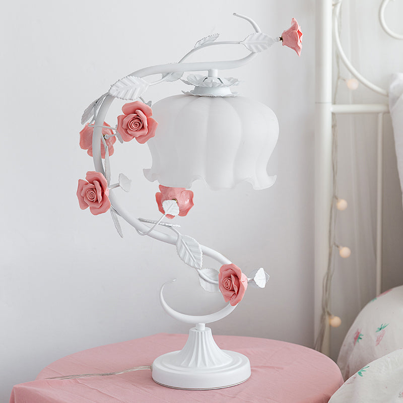 RosaGlo™ Stylish Covered Rose Lamp – Timeless Elegance with a Romantic Glow