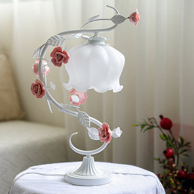 RosaGlo™ Stylish Covered Rose Lamp – Timeless Elegance with a Romantic Glow