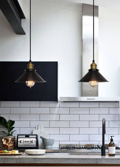 Vintage Brass Cone Pendant Light – Classic Industrial-Inspired Hanging Lamp