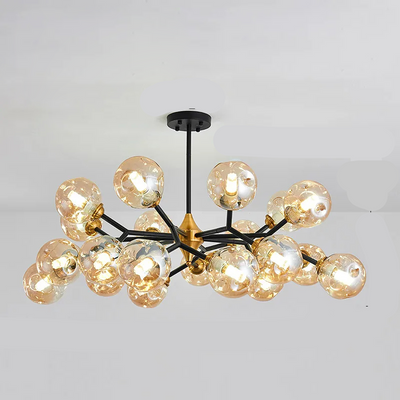 Nordic Glass Ball LED Chandelier – Modern Flush Mount Ceiling Light