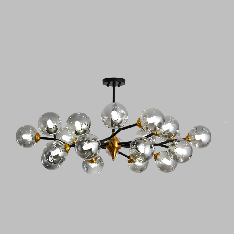 Nordic Glass Ball LED Chandelier – Modern Flush Mount Ceiling Light