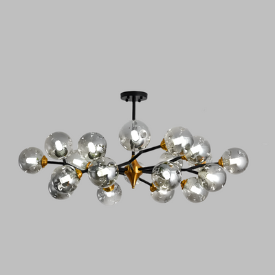 Nordic Glass Ball LED Chandelier – Modern Flush Mount Ceiling Light