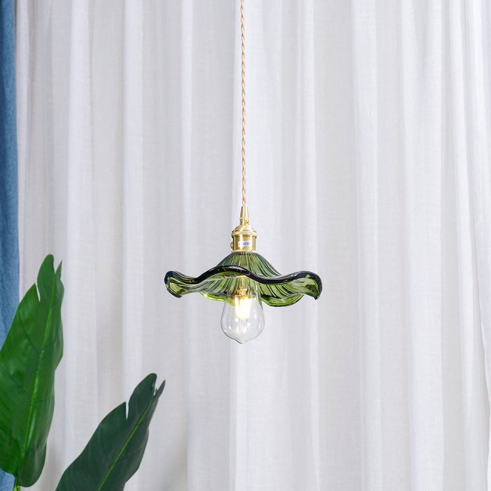 Floral Glass Pendant Light – Elegant LED Hanging Lamp for Sophisticated Interiors